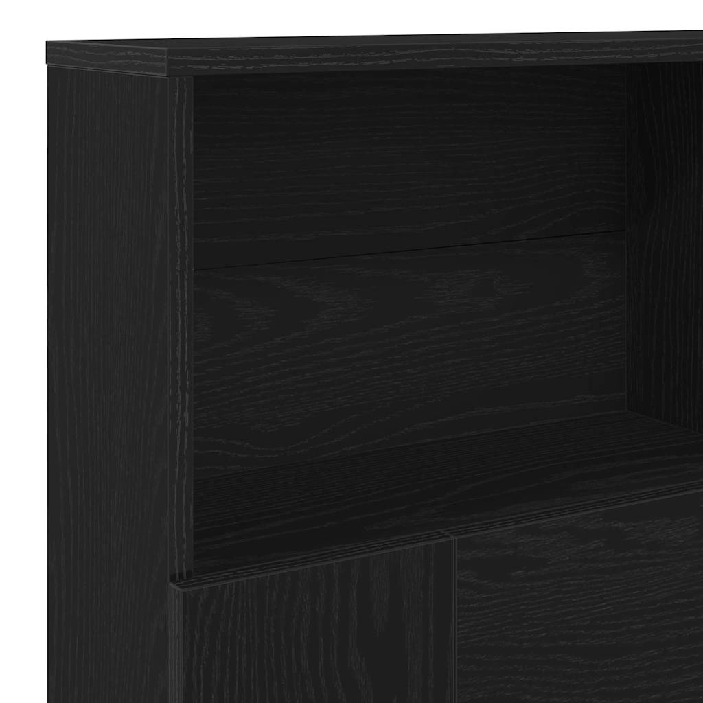 Headboard Cabinet Black oak 180 x 19 x 103.5 cm Engineered wood